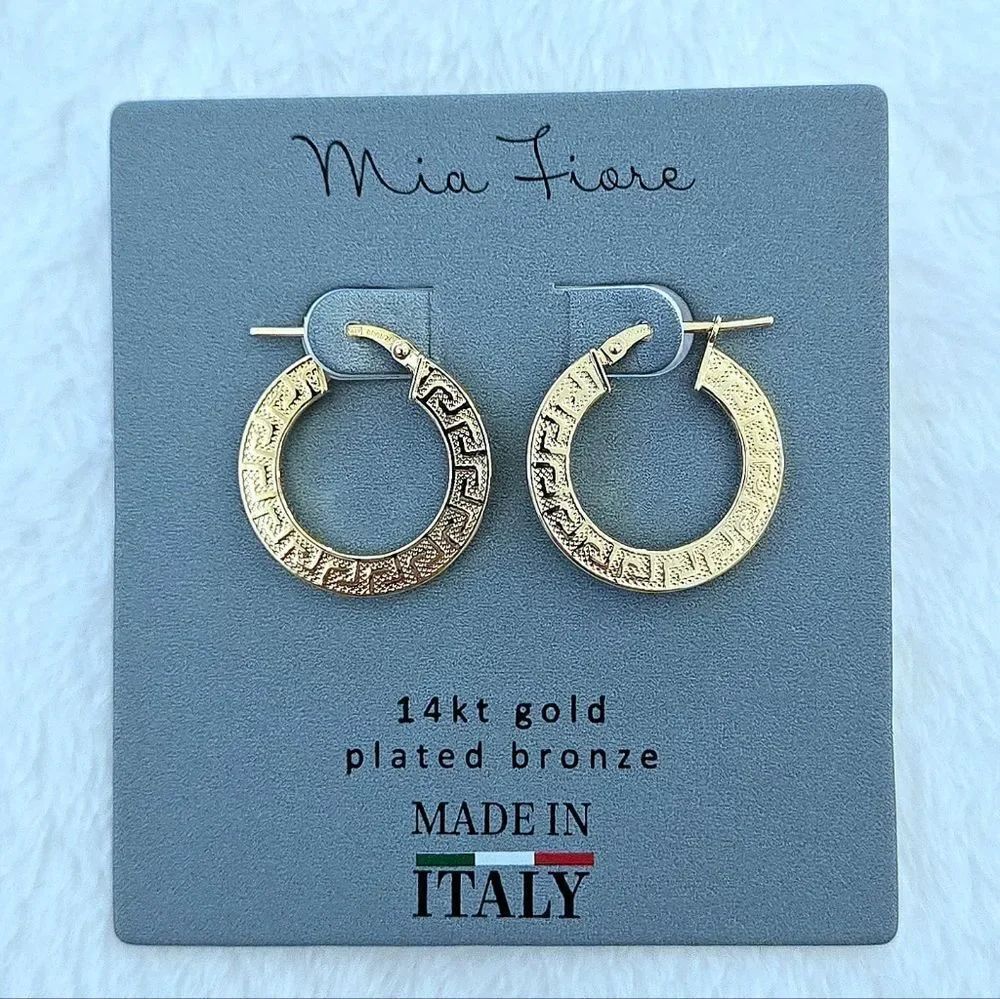 Mia Fiore Gold💛 Greek🇬🇷 Key🔑 Hoop Earrings